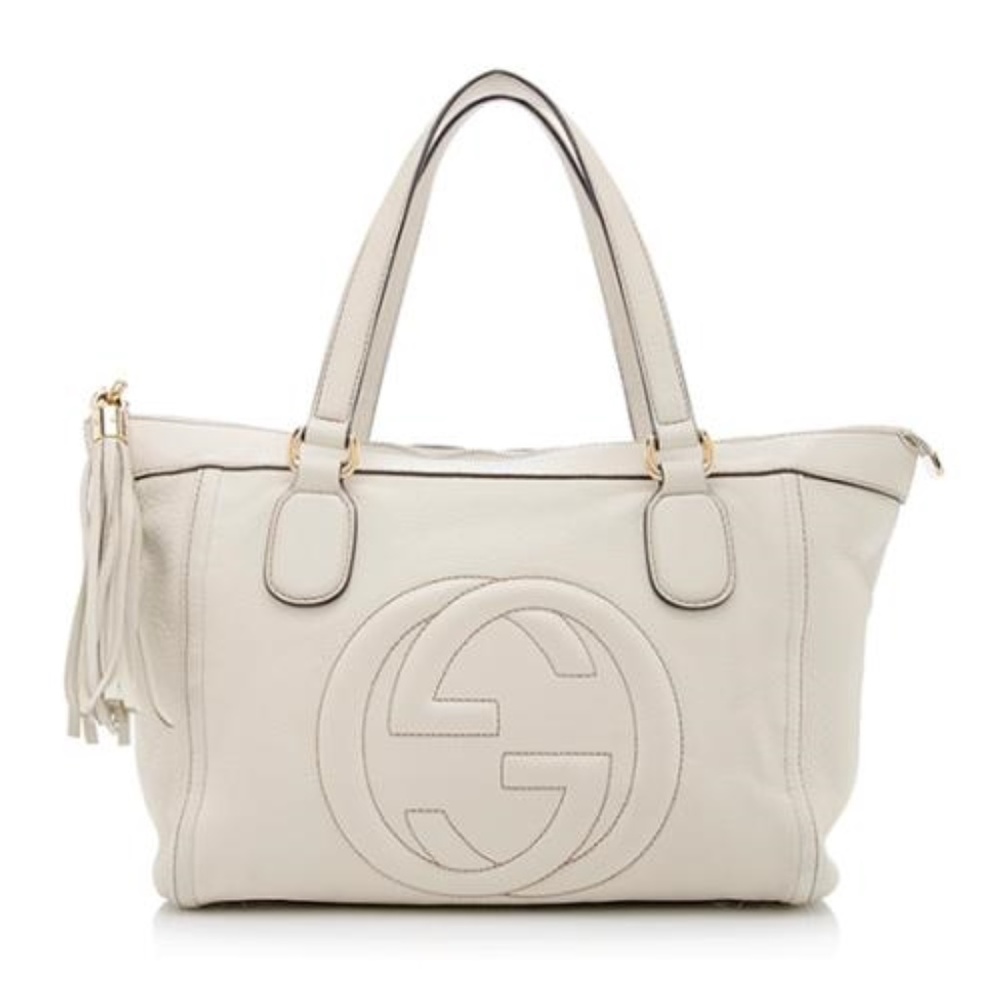 Gucci Soho Leather Small Tote in Cream
